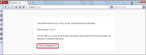 Configuration wordpress on localhost