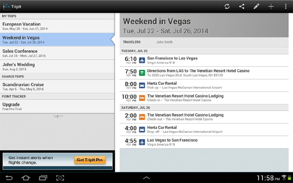 TripIt Travel Organizer